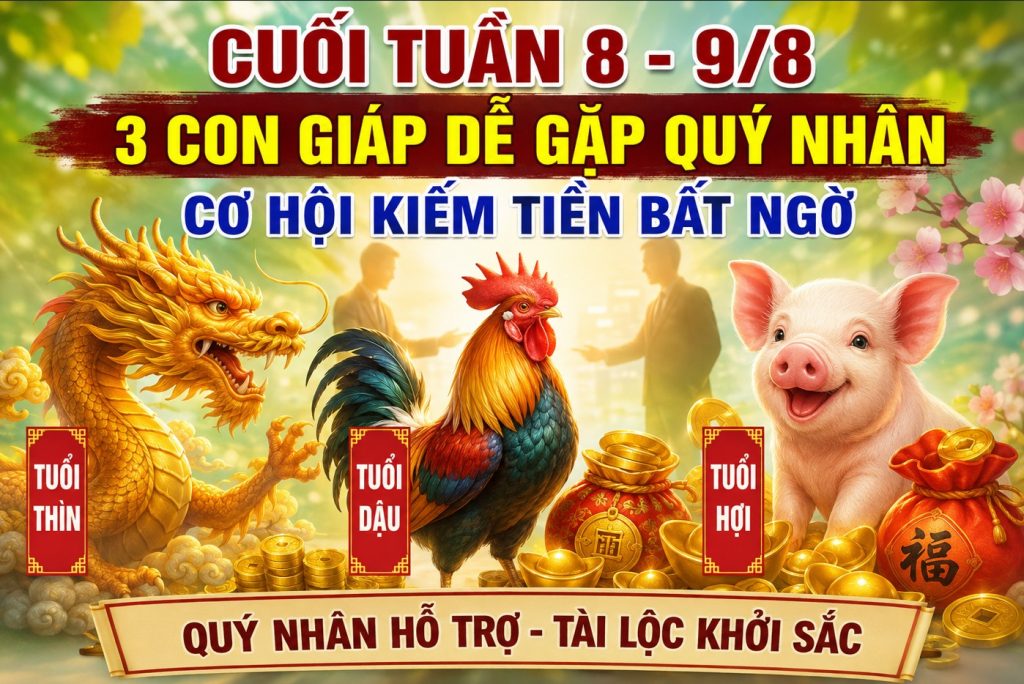 3 con giáp dễ gặp quý nhân cuối tuần 8 - 9/8, tài lộc khởi sắc