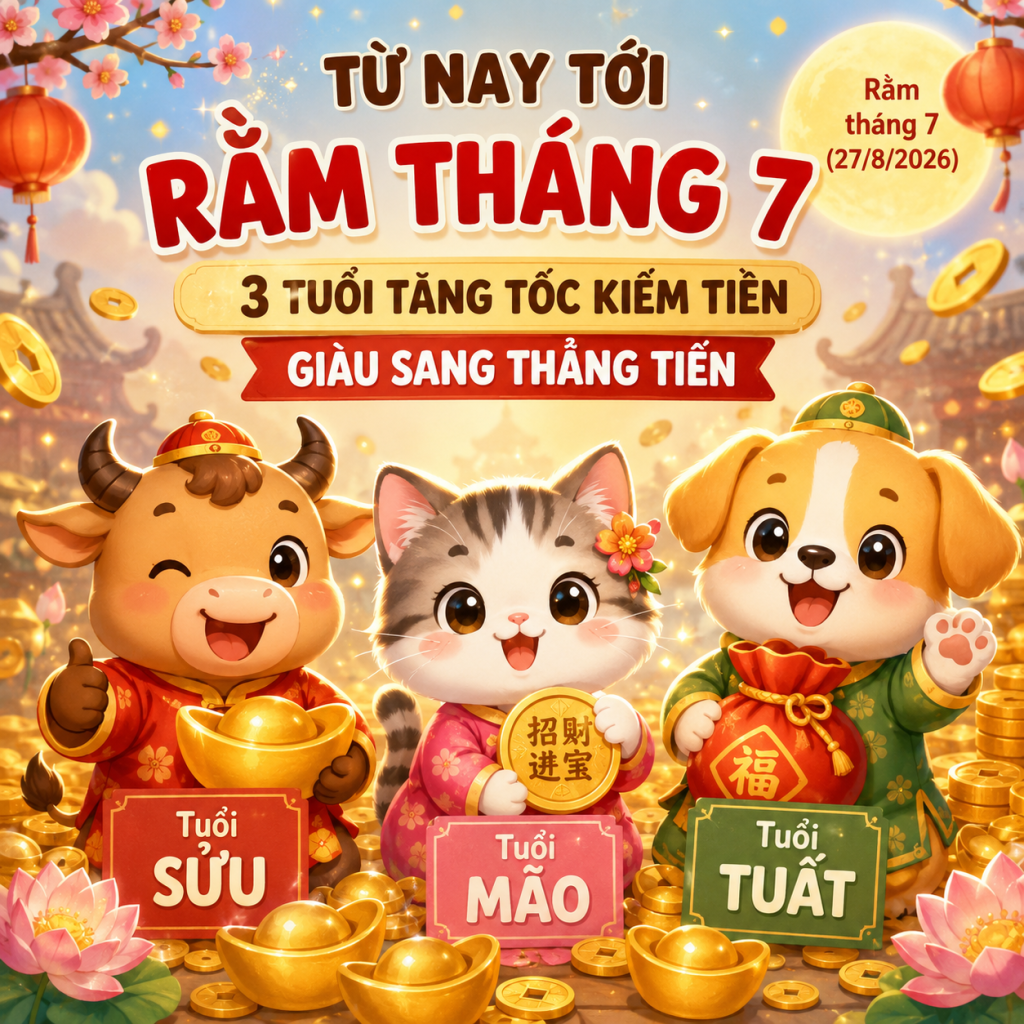 3 con giáp tăng tốc kiếm tiền từ nay tới Rằm tháng 7