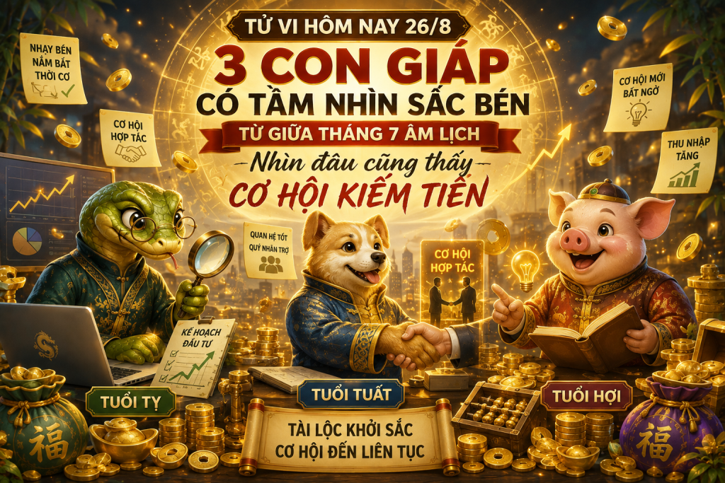 Tử vi hôm nay 26/8, 3 con giáp có cơ hội kiếm tiền